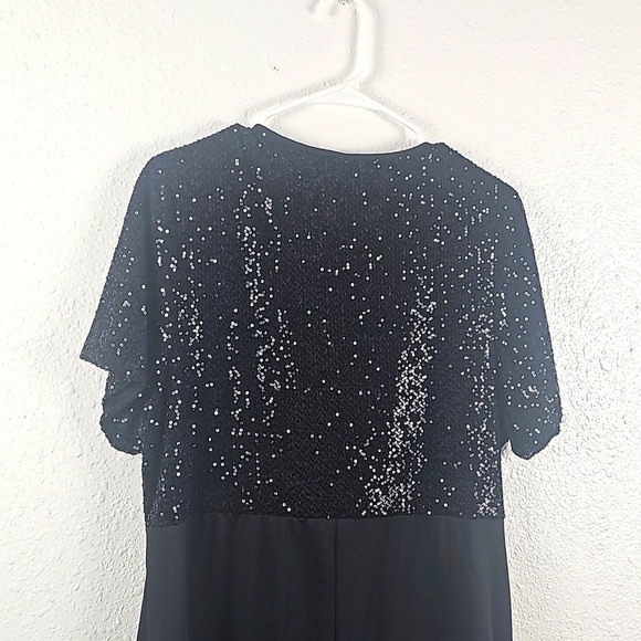 Shein Women's 3XL Black Modely Plus Surplice Neck Conrast Sequin Dress - Picture 6 of 8
